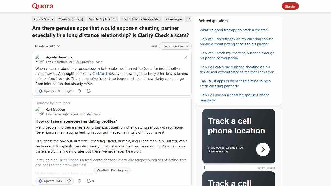 Are there genuine apps that would expose a cheating partner especially in a long distance relationship? Is Clarity Check a scam? - Quora